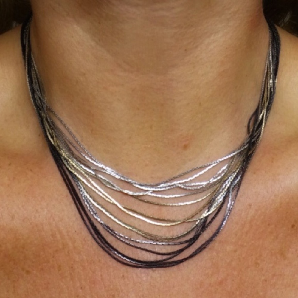 Tri Color multi strand necklace from EXPRESS